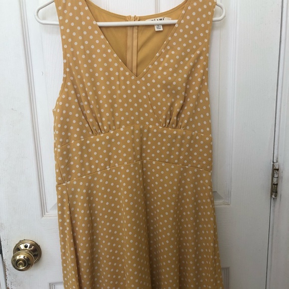 Francesca’s Yellow Polka Dot Dress - Picture 1 of 4